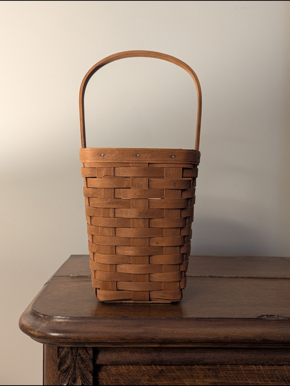 Vintage 1987 Longaberger Tall Tissue Basket | Handwoven Signed Dated